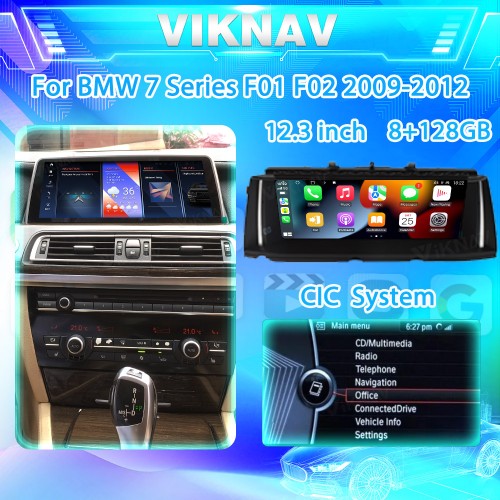 Viknav 12.3 inch Car Radio For BMW 7 Series F01 F02 2009-2012 CIC System GPS Navigation with screen Carplay Multimedia 128GB