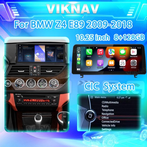 Viknav 10.25 Inch Car Radio For BMW Z4 E89 2009-2018 CIC System Upgrade Auto Stereo Multimedia Player GPS Navigation Wireless Apple Carplay Head Unit 128GB