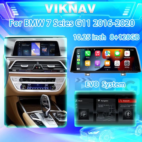 Viknav 10.25 inch Car Radio For BMW 7 Series G11 2016-2020 EVO System GPS Navigation Wireless  Android Auto Multimedia Player Head Unit 128GB