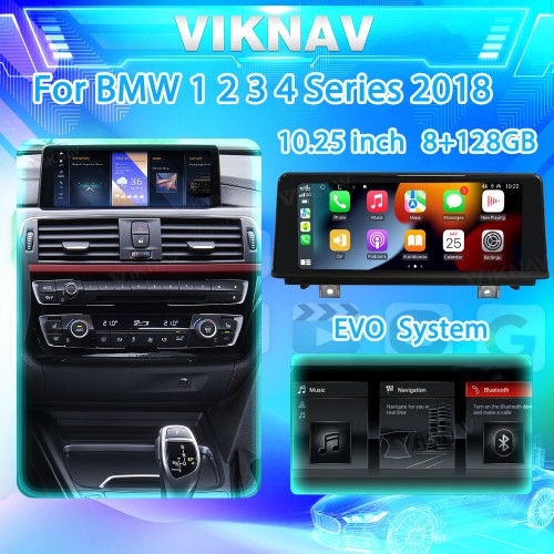 Viknav 10.25 inch Car Radio For BMW 1 2 3 4 Series 2018 EVO System GPS Navigation Wireless Android Auto Multimedia Player Head Unit 128GB