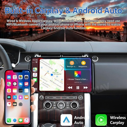 Viknav Ship From USA 14 Inch Radio Replacement For Land Rover Range Rover Vogue L405 2013-2017 Android Car Radio Head Unit CarPlay Android Auto Touch Screen GPS Navigation (For Bosch System)