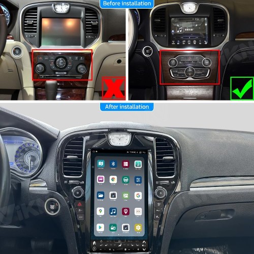 Viknav Ship From USA Android Car Radio for Chrysler 300C Car Multimedia Player Replacement 12.3 Inch Touch Screen Auto Stereo GPS Navigation (2015-2023 Year)