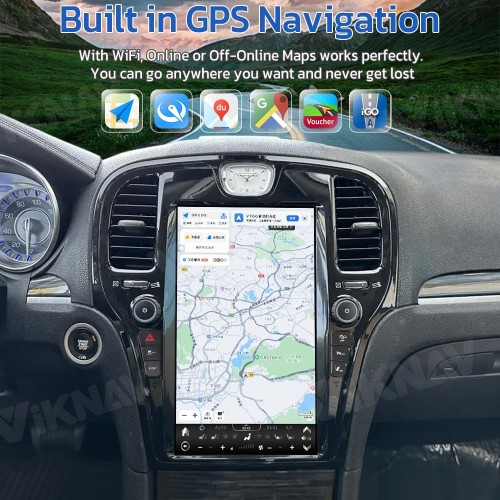 Viknav Ship From USA Android Car Radio for Chrysler 300C Car Multimedia Player Replacement 12.3 Inch Touch Screen Auto Stereo GPS Navigation (2015-2023 Year)
