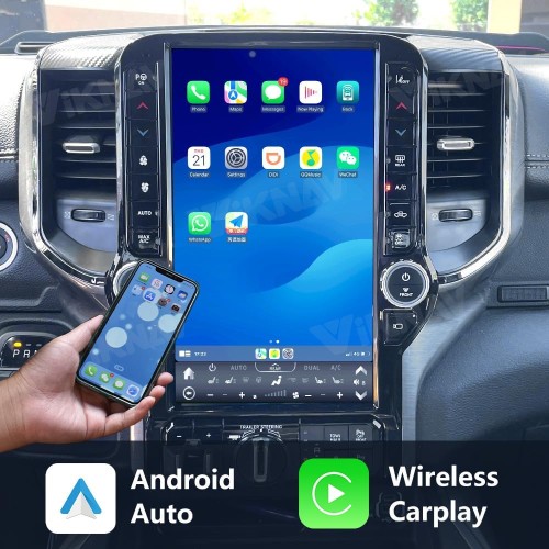 Viknav Ship From USA 13.6 Inch Android 12 Car Radio For Dodge Ram 2019 2020 2021 2022 2023 Truck Stereo Replacement Multimedia Player GPS Navigation Carplay WiFi Bluetooth 1080P Touch Screen Head Unit