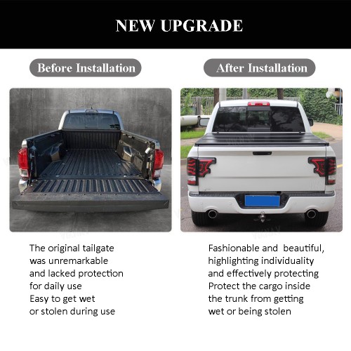 Viknav Hard Tri-Fold Tonneau Cover Replacement for Ford F-150 5.5/6.5 ft  Bed Truck Bed Matte Black Low Profile Waterproof Off Road Rack Ready Retractable Aluminum Pickup Tonneau Cover