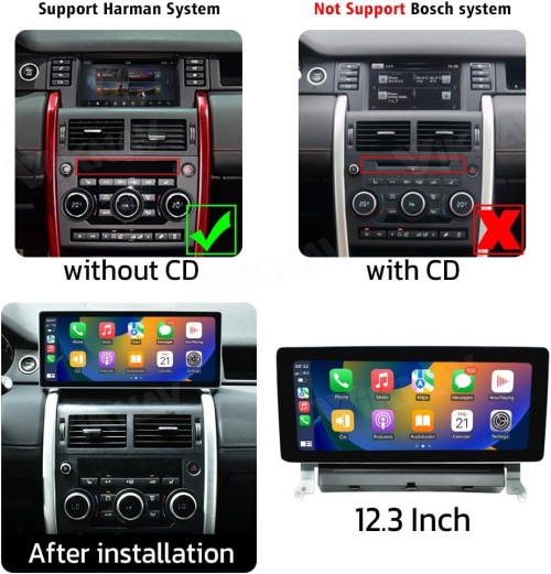 Viknav Ship From USA  Android Car Radio For Land Rover Discovery Sport L550 2015-2019 Multimedia Player 12.3 Inch Touch Screen Auto Stereo GPS Navigation