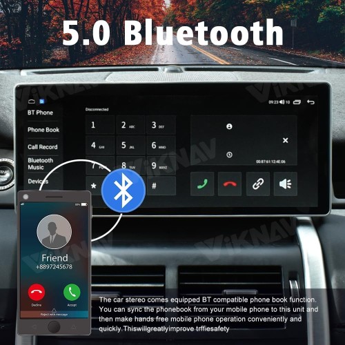 Viknav Ship From USA  Android Car Radio For Land Rover Discovery Sport L550 2015-2019 Multimedia Player 12.3 Inch Touch Screen Auto Stereo GPS Navigation