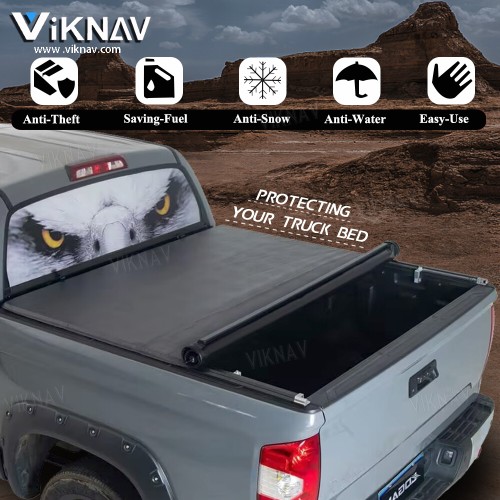 Viknav Soft Roll up Truck Bed Replacement for Ford F-150 5.5/6.5 ft Bed Waterproof Off Road Rack Ready Retractable Pickup Tonneau Cover