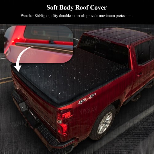 Viknav Soft Roll up Truck Bed Replacement for Ford F-150 5.5/6.5 ft Bed Waterproof Off Road Rack Ready Retractable Pickup Tonneau Cover