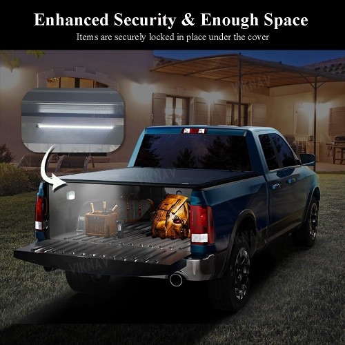 Viknav Automatic Retract Hard Tonneau Cover Fits Ford F-150 5.5/6.5 ft Truck Bed Matte Black Low Profile Waterproof Off Road Rack Ready Retractable Aluminum Pickup Tonneau Cover