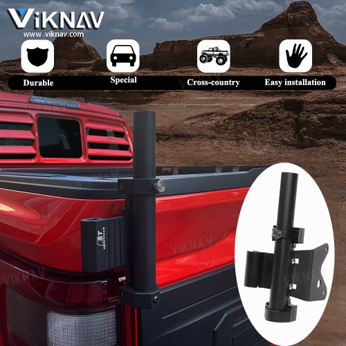 Viknav Truck Bed Flag Pole Holder Compatible For F150 2017-2020 2022 Aluminium Alloy Truck Bed Rail Flag Holder Kit No Drilling