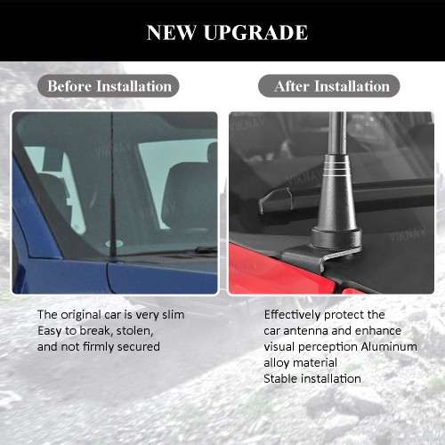 Viknav Truck Antenna for Ford F150 Super Duty Raptor Bronco Accessories Anti Theft Carwash Safe Short Antenna