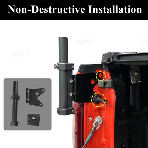Viknav Truck Bed Flag Pole Holder Compatible For F150 2017-2020 2022 Aluminium Alloy Truck Bed Rail Flag Holder Kit No Drilling