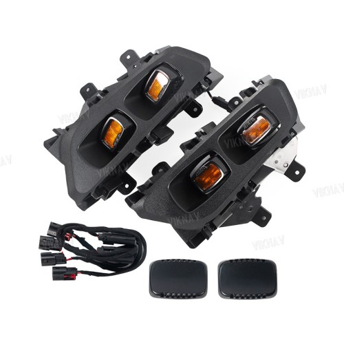 Viknav For 2021-2023 Ford F150 Raptor Front Bumper yellow LED Fog Light Signal Lamps 2P