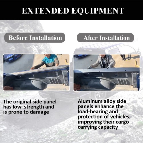 Viknav for F150 Raptor's rear bucket for strengthening the side panel to increase load-bearing and protection for the vehicle