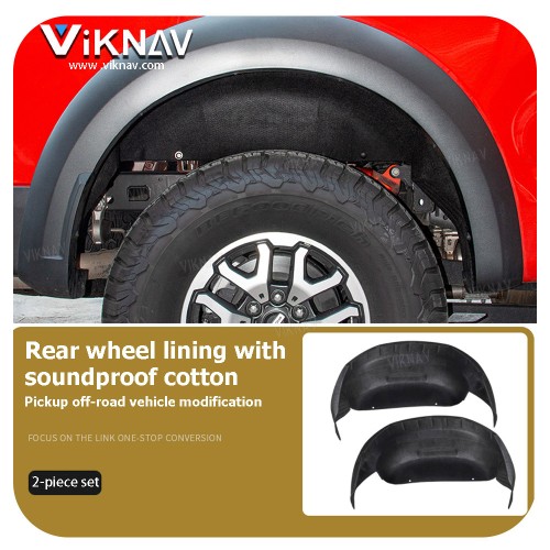 Viknav Fit for 2021-2024 F150 Raptor Wheel Well Liner Rear Wheel Well Guards mud Flaps for 2024 Ford F150 Accessories