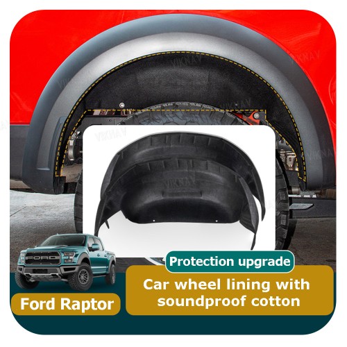Viknav Fit for 2021-2024 F150 Raptor Wheel Well Liner Rear Wheel Well Guards mud Flaps for 2024 Ford F150 Accessories
