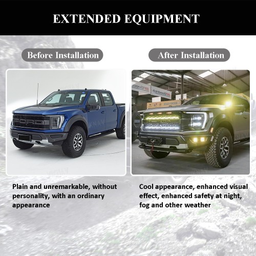 Viknav Truck MP Concepts Fender Flares for 2021-2024 Ford Raptor F150 Fender Flares with Integrated LED Lights