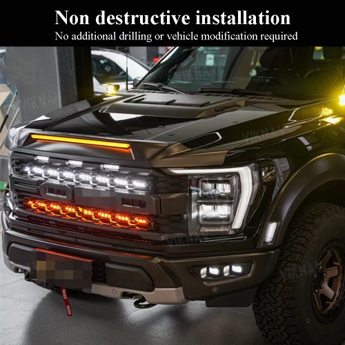 Viknav Truck MP Concepts Fender Flares for 2021-2024 Ford Raptor F150 Fender Flares with Integrated LED Lights