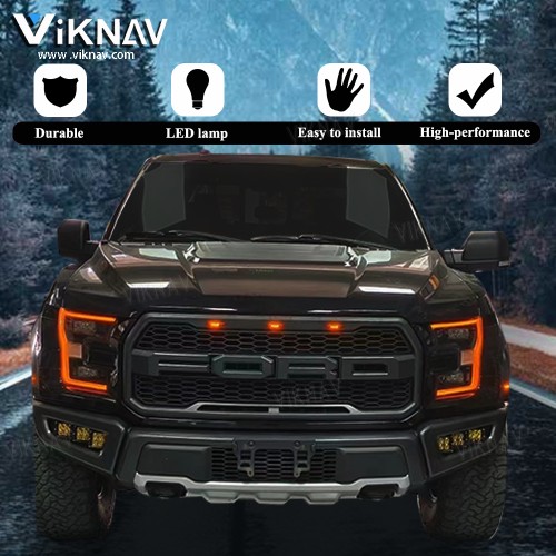 Viknav Front Bumper Foglamp Mount Brackets Replacement Cube and Fog Lamp Compatible For Ford F150 third-generation Raptor