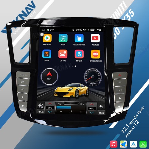 Viknav 12.1 Inch Car Multimedia Stereo Radio For Infiniti QX60 JX35 2012-2019 Android DVD Player GPS Navigation Head Unit(128GB)