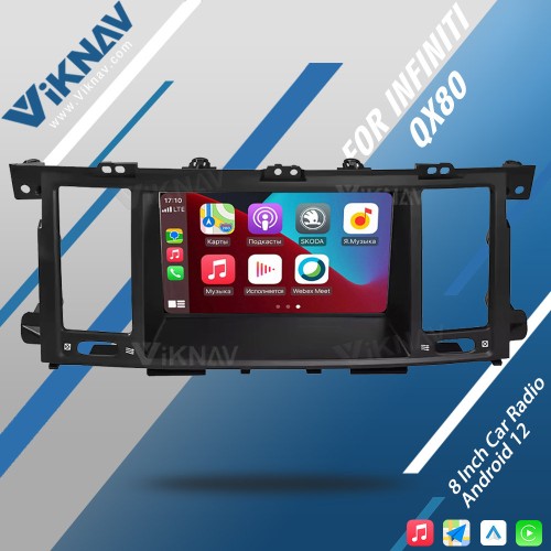 Viknav 8.0 Inch For Infiniti QX80 2013-2020 Android Car Radio With Screen GPS Navigation Stereo DVD Multimedia Auto Player 2 Din(128GB)