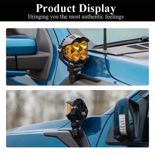 Viknav Truck Fender AP Light Mount for 2021-2024 Ford Raptor F150 Fender side marker LED light LED Work Light Pod Mount Brackets Kit