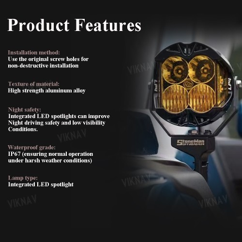 Viknav Truck Fender AP Light Mount for 2021-2024 Ford Raptor F150 Fender side marker LED light LED Work Light Pod Mount Brackets Kit