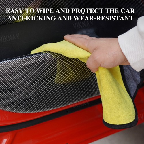 Viknav Car Door Anti Kick Pad for Ford F-150 F150 2015-2020 Accessories Carbon Fiber Style Leather Sticker Sill Protector Cover Edge Guard Side Mat Interior Dirty