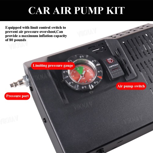 Viknav Suitable for Ford F150 new Raptor modified car special electric air pump tire pump accessories Car Tire Inflator Multiple Adapters
