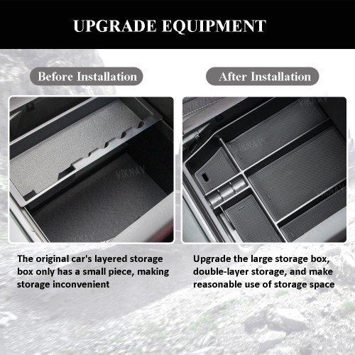 Viknav Center Console Organizer Tray Storage Suitable For 2015-2024 F150 Raptor Center Armrest Glove Storage Box Accessories