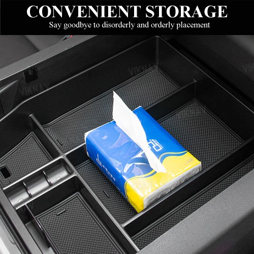 Viknav Center Console Organizer Tray Storage Suitable For 2015-2024 F150 Raptor Center Armrest Glove Storage Box Accessories
