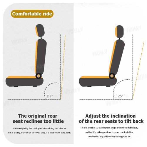 Viknav Black Adjustment Rear Seat Recline Kit Sets Suitable For Ford F150 2015-2019 Seat Adjustment Bracket After-Market Parts