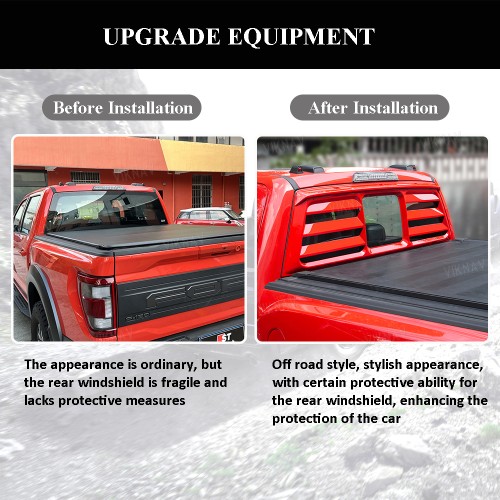 Viknav Suitable for 2021-2022 Ford F150 new Raptor rear windshield protective frame decorative modification parts