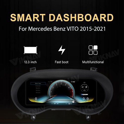 Viknav Digital Cluster Car Speed Meter For Mercedes Benz VITO 2015-2021 Linux System Car Instrument Cluster Screen Instrument Replacement
