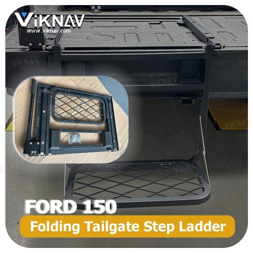 Viknav Foldable Pickup Truck Tailgate Ladder with Grab Handle Heavy Duty Universal Folding Tailgate Step Ladder with Handrail for Pickup Truck FORD F150,Accessories