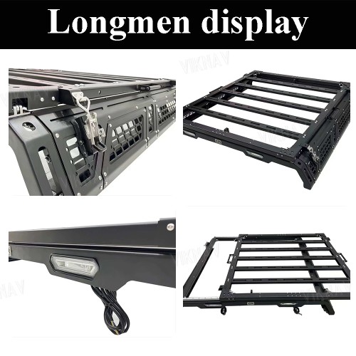 Viknav for Ford F150 Roof Luggage Rack  Top Loading Rack Push-Pull Expandable Half Height Gantry Ford Raptor Pickup Truck Luggage Compartment