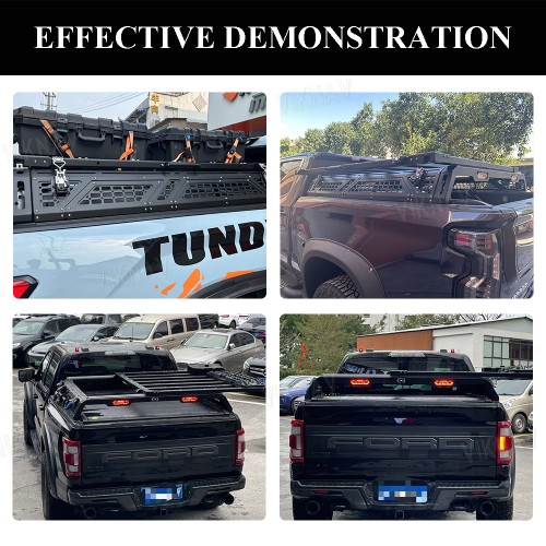 Viknav for Ford F150 Roof Luggage Rack  Top Loading Rack Push-Pull Expandable Half Height Gantry Ford Raptor Pickup Truck Luggage Compartment