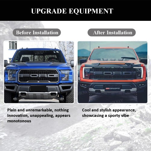 Viknav Suitable for 2021-2023 Raptor Ford F150 grille lights LED grille decorative lights dedicated daytime running lights and running lights