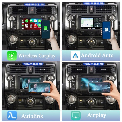 Viknav Linux System OEM Car For Toyota 4Runner 2015-2019 Upgrade Decoder Box MuItimedia Wireless CarPlay Android Auto