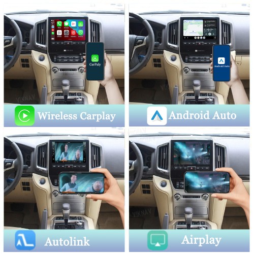 Viknav Linux System For Toyota LC200 2012-2021 Wireless Apple CarPlay Android Auto Only Support Original Car Screen