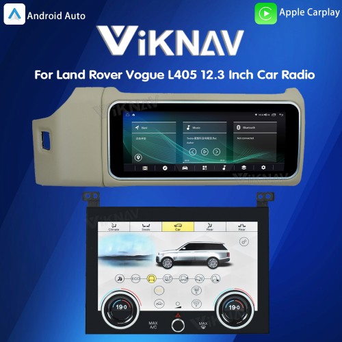 12.3 Inch Touch Screen Car Radio And AC For Land Rover Range Rover Vogue L405 2013-2017 Multimedia Player GPS Navigation Head Unit (Beige All)
