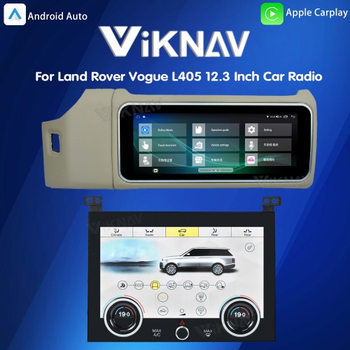 12.3 Inch Touch Screen Car Radio And AC For Land Rover Range Rover Vogue L405 2013-2017 Multimedia Player GPS Navigation Head Unit (Beige All)