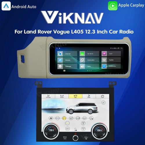 12.3 Inch Touch Screen Car Radio And AC For Land Rover Range Rover Vogue L405 2013-2017 Multimedia Player GPS Navigation Head Unit (Beige All)
