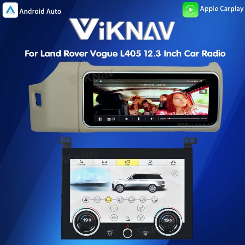 12.3 Inch Touch Screen Car Radio And AC For Land Rover Range Rover Vogue L405 2013-2017 Multimedia Player GPS Navigation Head Unit (Beige All)