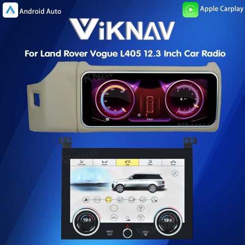 12.3 Inch Touch Screen Car Radio And AC For Land Rover Range Rover Vogue L405 2013-2017 Multimedia Player GPS Navigation Head Unit (Beige All)