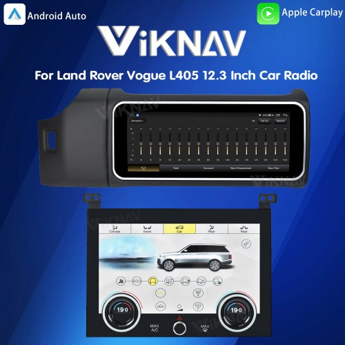 12.3 Inch Touch Screen Car Radio And AC For Land Rover Range Rover Vogue L405 2013-2017 Multimedia Player GPS Navigation Head Unit (Black All)