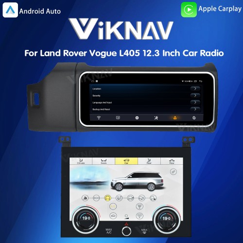 12.3 Inch Touch Screen Car Radio And AC For Land Rover Range Rover Vogue L405 2013-2017 Multimedia Player GPS Navigation Head Unit (Black All)