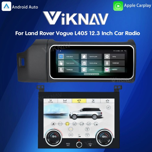 12.3 Inch Touch Screen Car Radio And AC For Land Rover Range Rover Vogue L405 2013-2017 Multimedia Player GPS Navigation Head Unit (Black All)