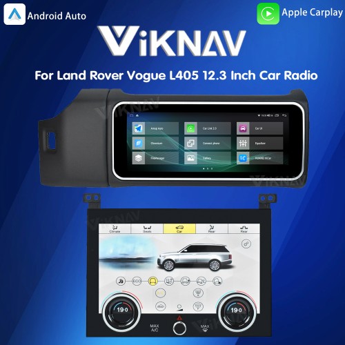 12.3 Inch Touch Screen Car Radio And AC For Land Rover Range Rover Vogue L405 2013-2017 Multimedia Player GPS Navigation Head Unit (Black All)